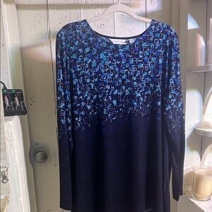 Susan Graver Blue and Black Blouse
